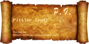 Pittler Izsó névjegykártya